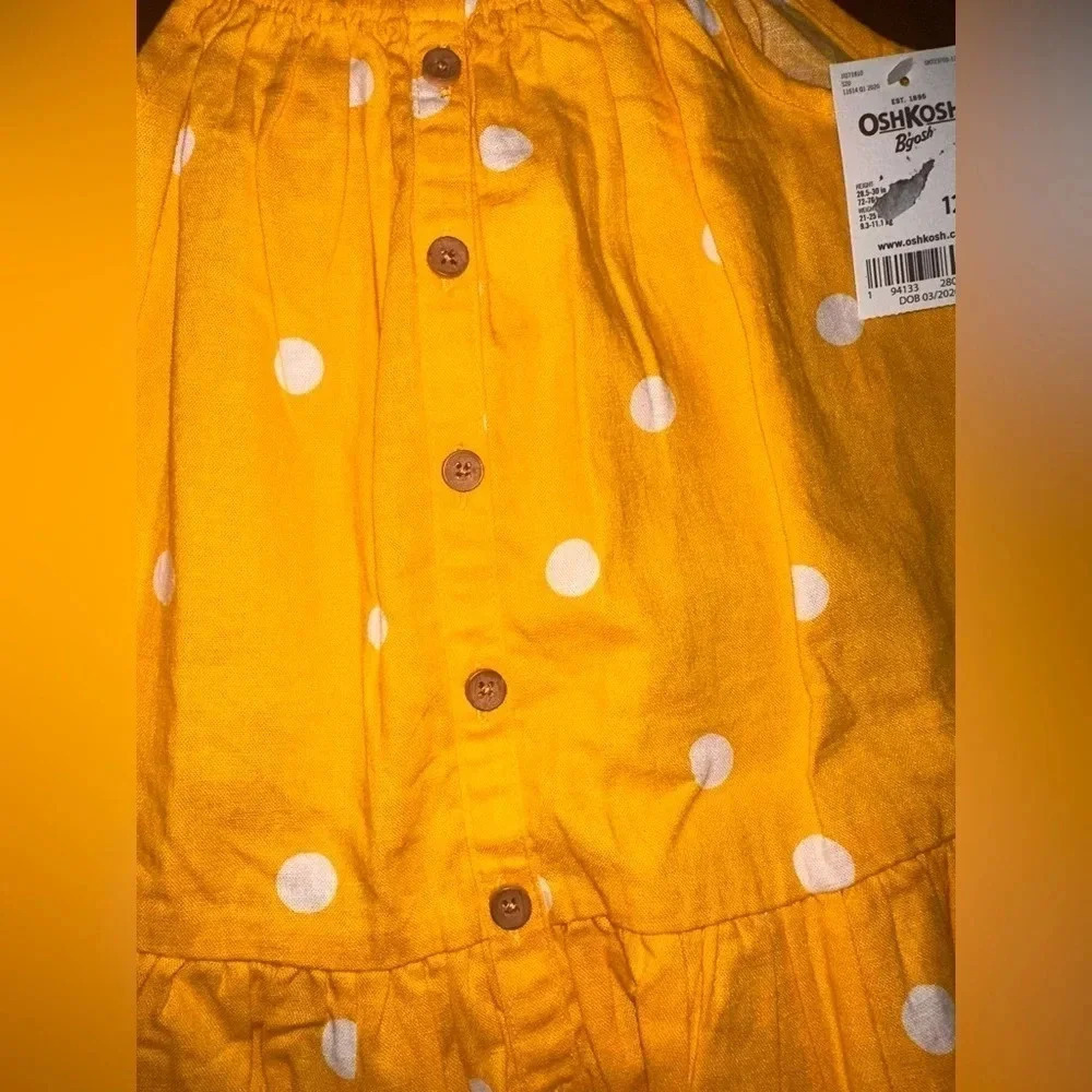 🆕 Oshkosh B'Gosh - Polka Dot Dress Size 12m - Picture 4 of 7